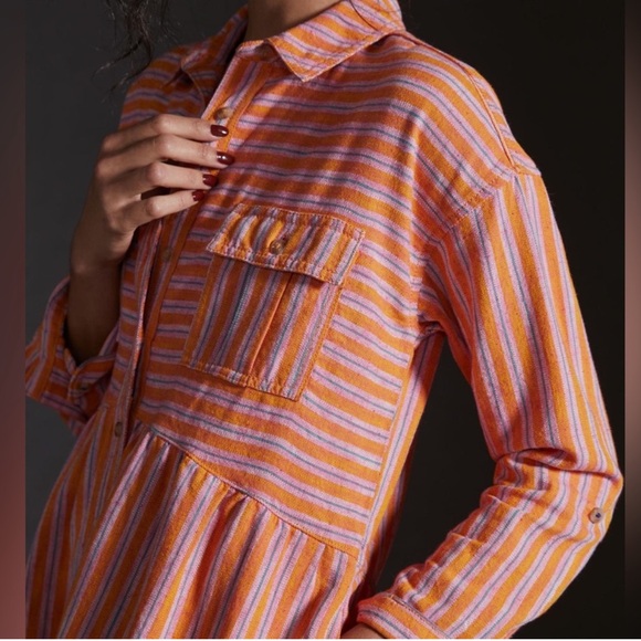 Anthropologie Pilcro Tiered Shirt Dress - Picture 3 of 13